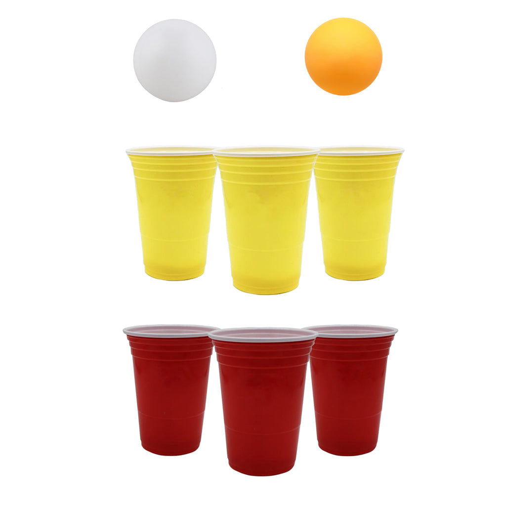 Basketball Bier-Pong-Tisch + 10 Becher Rot + 10 Gelb + 8 Bälle