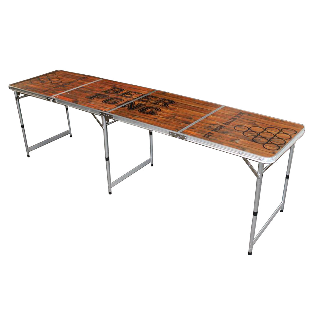 Holzoptik Bier-Pong-Tisch mit Löchern Cupholder